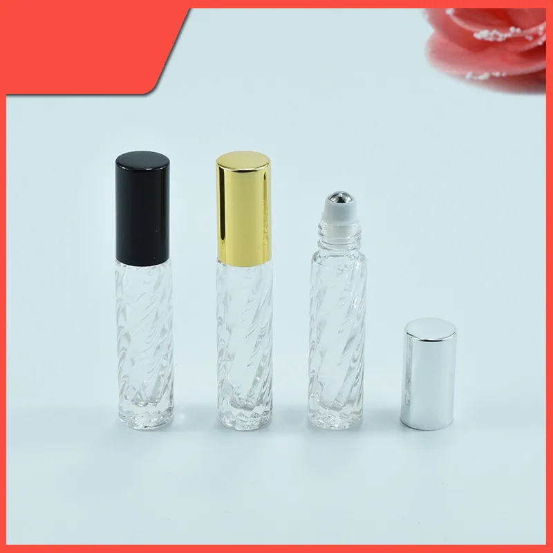 

10/30/50pcs 4ml Clear Glass Roll On Bottle Sample Test Essential Oil Vials With Roller Glass Ball Portable Travel Perfume Bottle