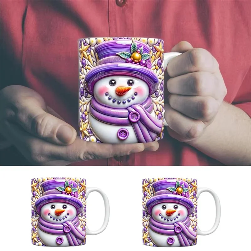 ABWR-クリスマステーマコーヒーマグ雪だるまコーヒーカップホットチョコレート用視覚効果パターンウォーターカップフェスティバルマグ