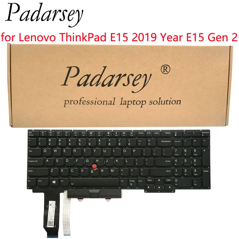 Padarsey Replacement US Keyboard for Lenovo ThinkPad E15 2019 Year  E15 Gen 2 Laptop No Frame (Backlight)