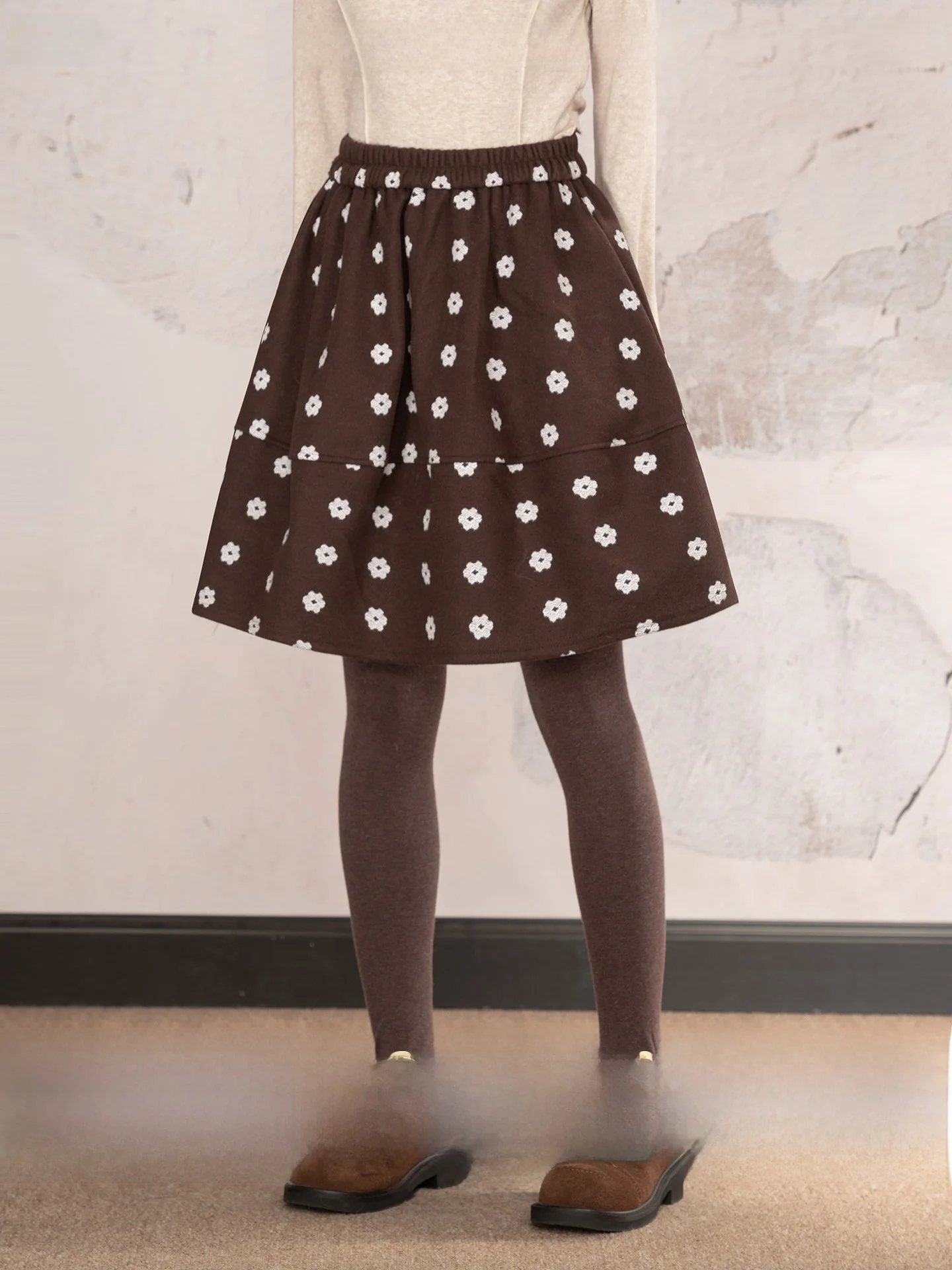 

Женская пышная юбка Loveheynew с высокой талией, А-силуэт, для зимы, элегантная, стройнящая, с цветочным принтом, повседневная, из смесового полиэстера