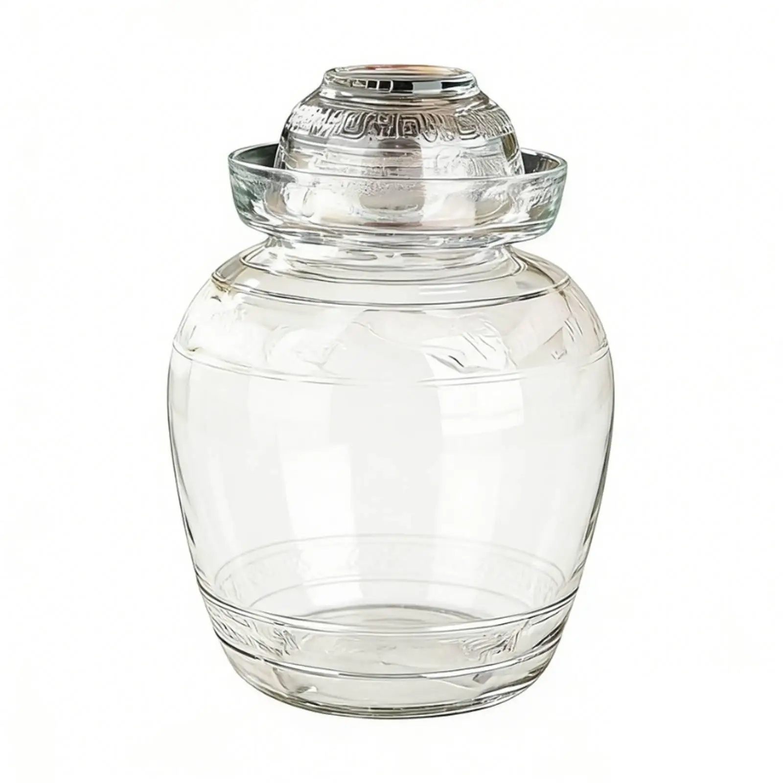 Glass Fermentation Jar with Lid for Kimchi Pickles and Sauerkraut Large Diameter Opening Easy Fill and Clean Kitchen Storage