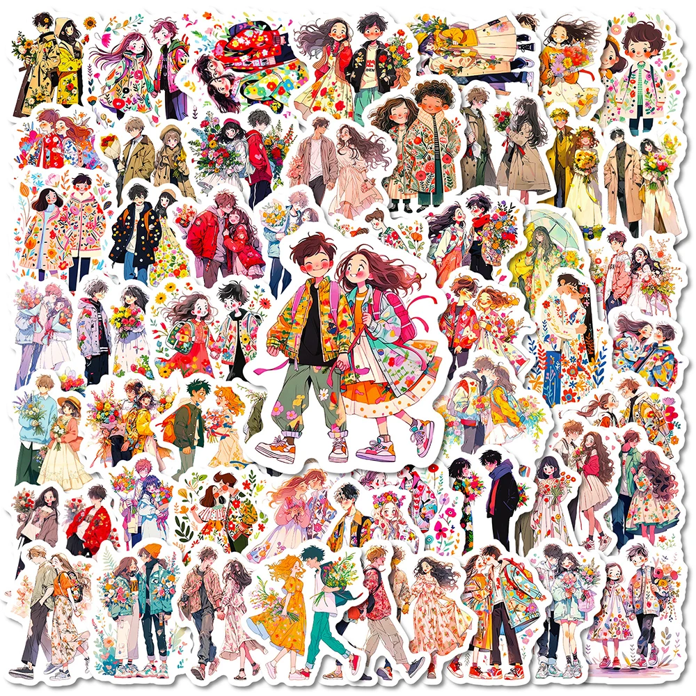 10/30/56 Stück Kawaii Anime Paare Aufkleber Niedlich Ins Stil Cartoon Liebhaber Aufkleber Laptop Koffer Telefon Fahrrad Graffiti Aufkleber Pack