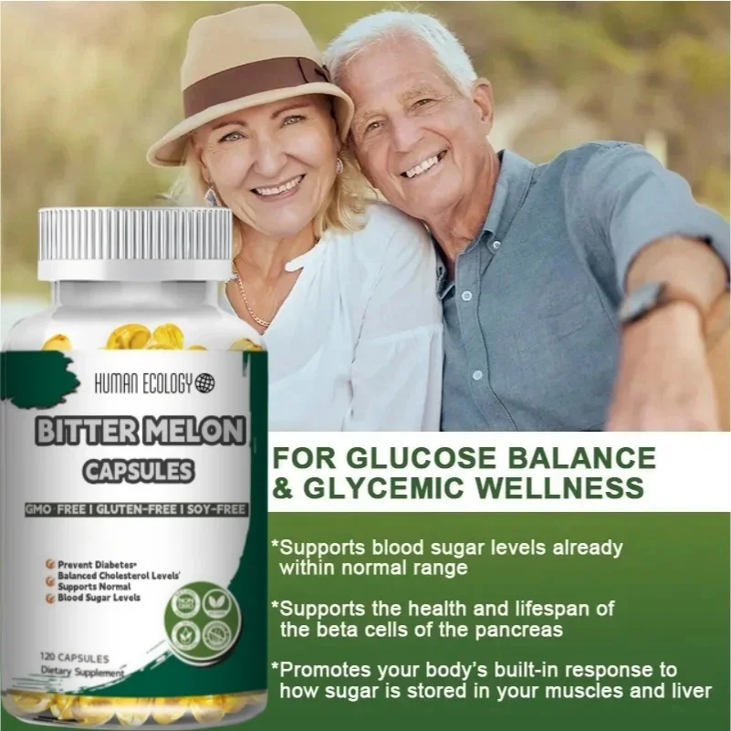 Human Ecology Bitter Gourd Capsules 2500Mg | 120 Pills | Non Genetically Modified And Gluten Free Extracts | Complex Supplements