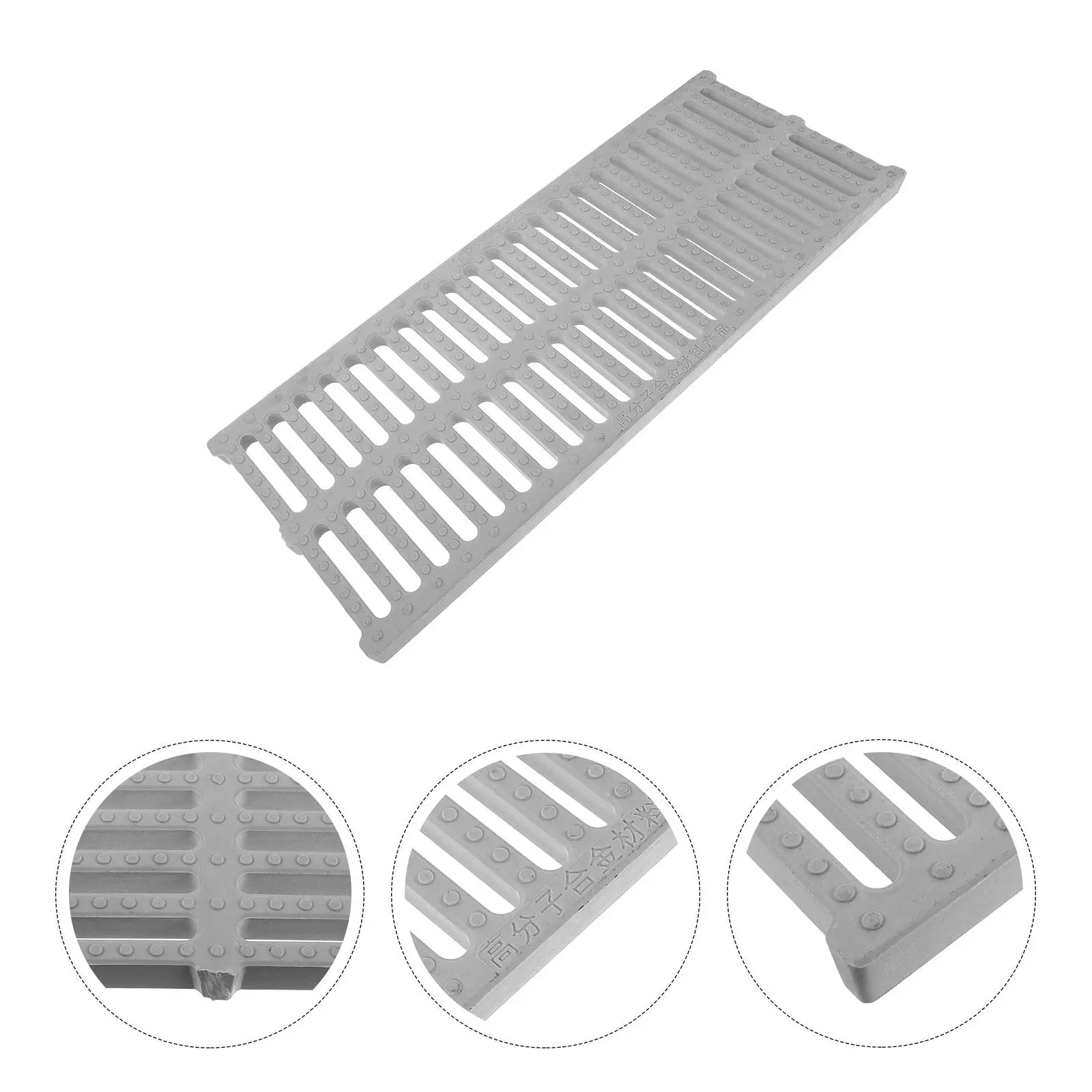 High Polymer Drainage Grate 20x8 Outdoor Sewer Cover Heavy Duty Trench Grate for Driveway Garage Patio Yard Farm Commercial