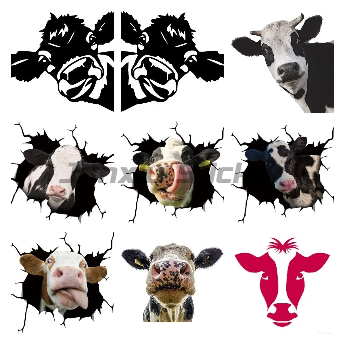 

Забавные автомобильные наклейки с изображением коровы, реалистичные наклейки на окно автомобиля с животными, новинка, наклейка на окно автомобиля для домашних животных, водонепроницаемая наклейка на стену