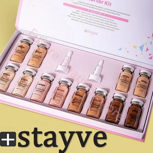 Stayve BB 크림 글로우 스타터 키트, 여성용 페이스 리퀴드 파운데이션 메이크업 세트, 한국 정품 