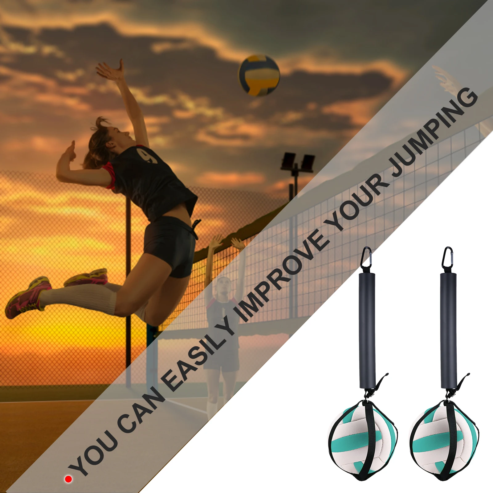 

Volleyball Spike Trainer Adjustable Elastic Cord For Home Equipment Single Practice Training Aid Volleyball Training Strap Spike