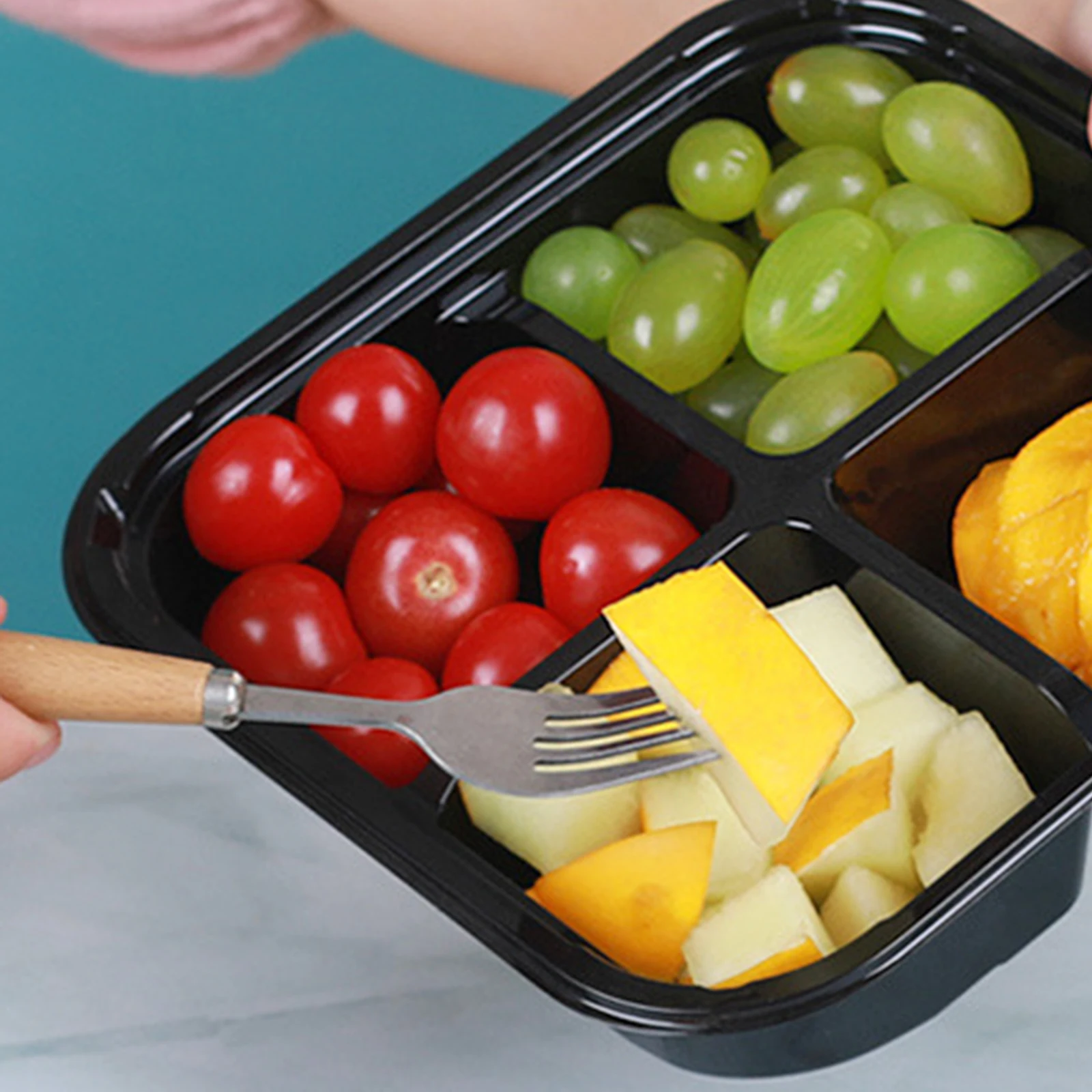 

10pcs Fruit Cut Box Clear Storage Containers Square Plastic Bowls Dessert Takeout Salad Tray Multi Functional Food Boxes