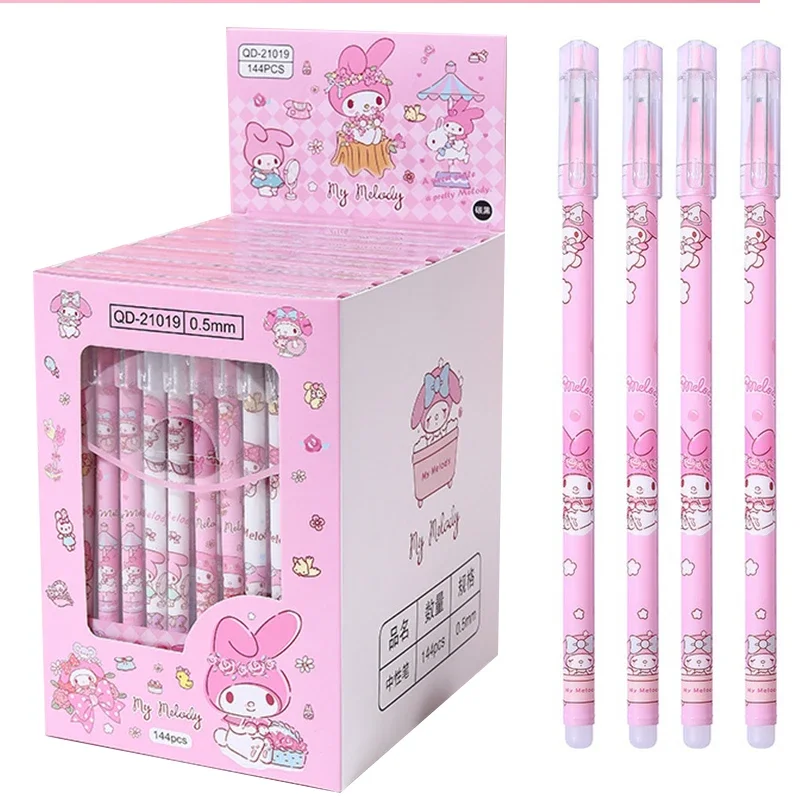 12Pcs/Set Sanrio mymelody Kuromi Cinnamoroll Cartoon Erasable Gel Pen Kawaii Space Werewolf Kill Gel Pen Student Stationery Gift