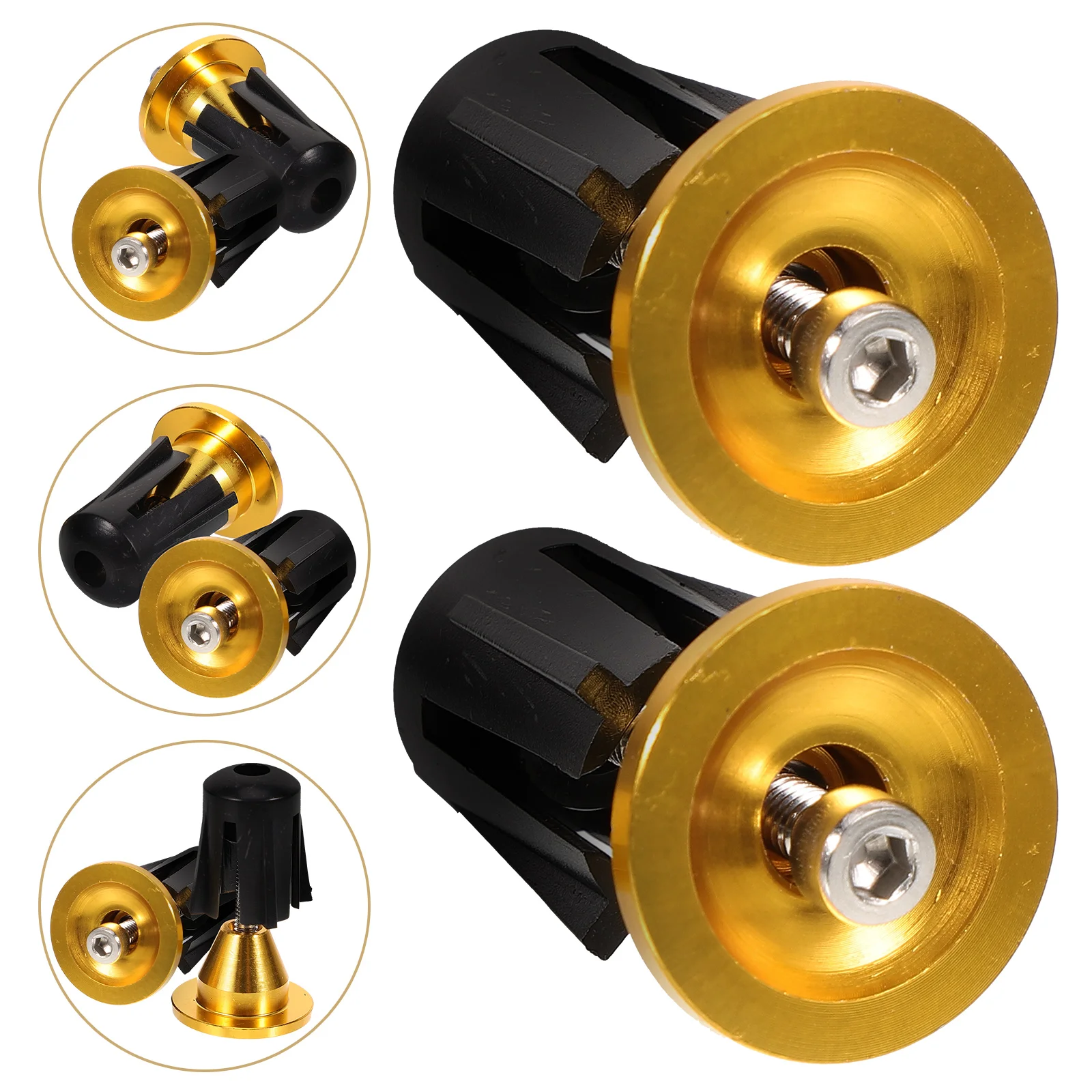 

1Pair Aluminum Alloy Bike Handlebar End Caps Lightweight Durable Replacement for Road Mountain Bikes Cycling Grip Handlebar Ends
