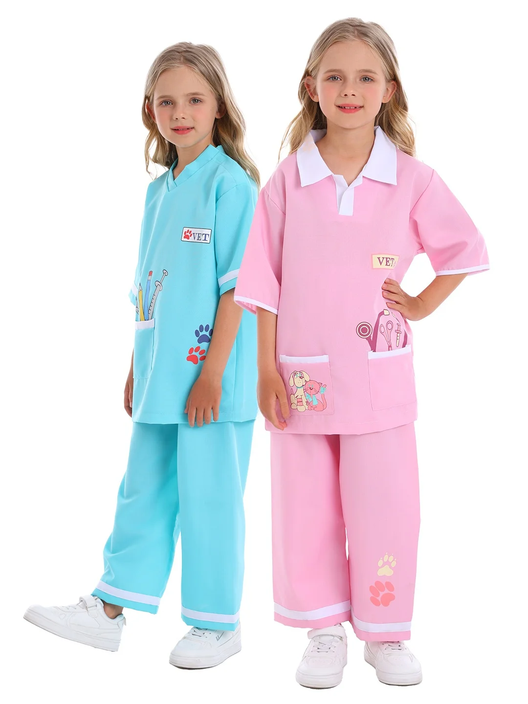 زي أداء الطبيب البيطري للأطفال من لعبة الهالوين، تجربة مهنية، ملابس الطبيب التنكرية للمسرح، ألياف البوليستر 00%