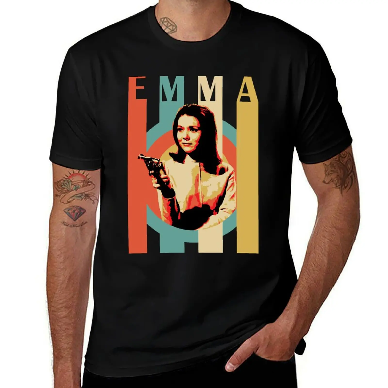 

emma peel T-Shirt Big Size Crew Neck T-Shirt