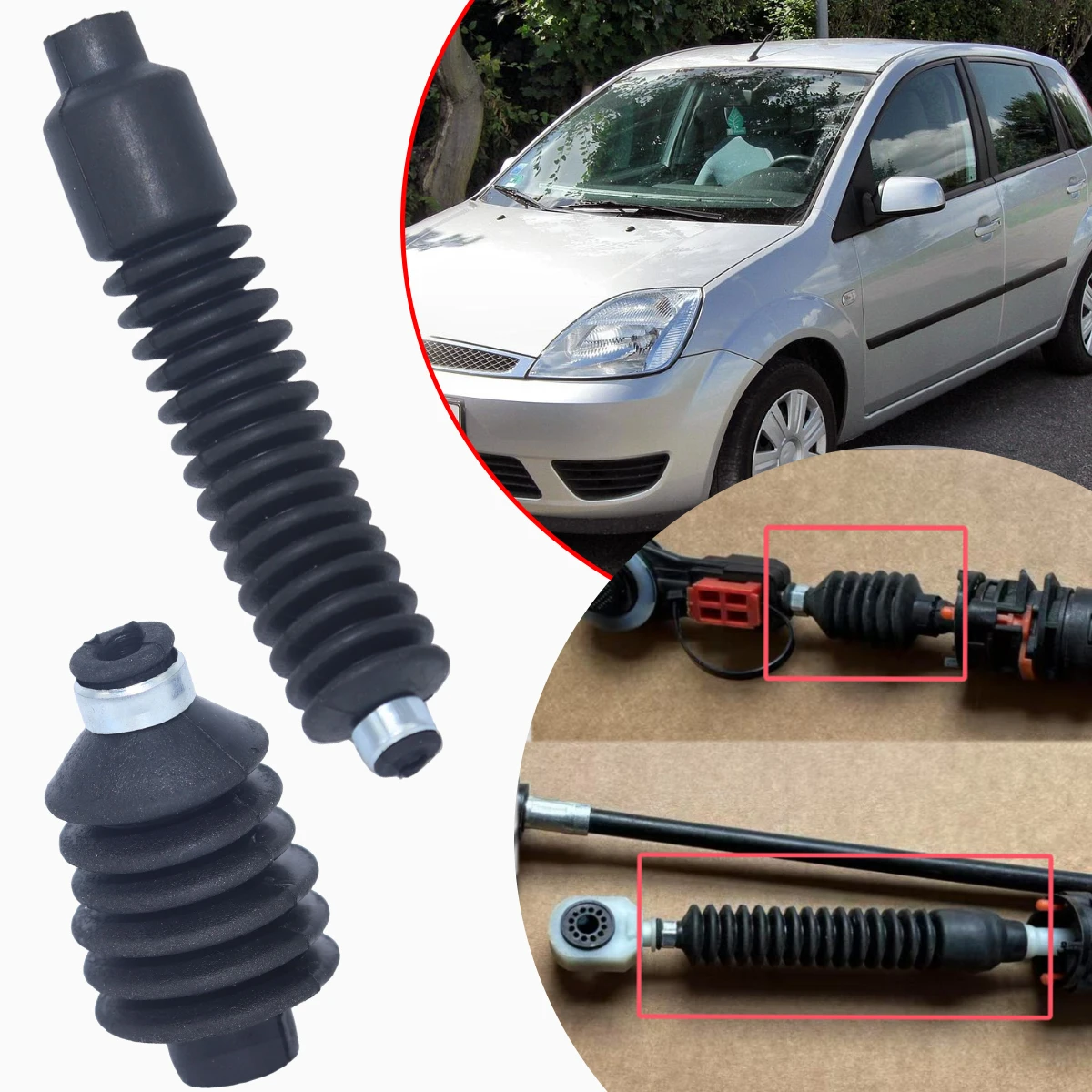 

For Ford Fiesta 2002-2008 Gear Cable Lever Joint Sealing Gaiters Linkage Connect Sleeve Bushing Change 5Speed Manual Accessories