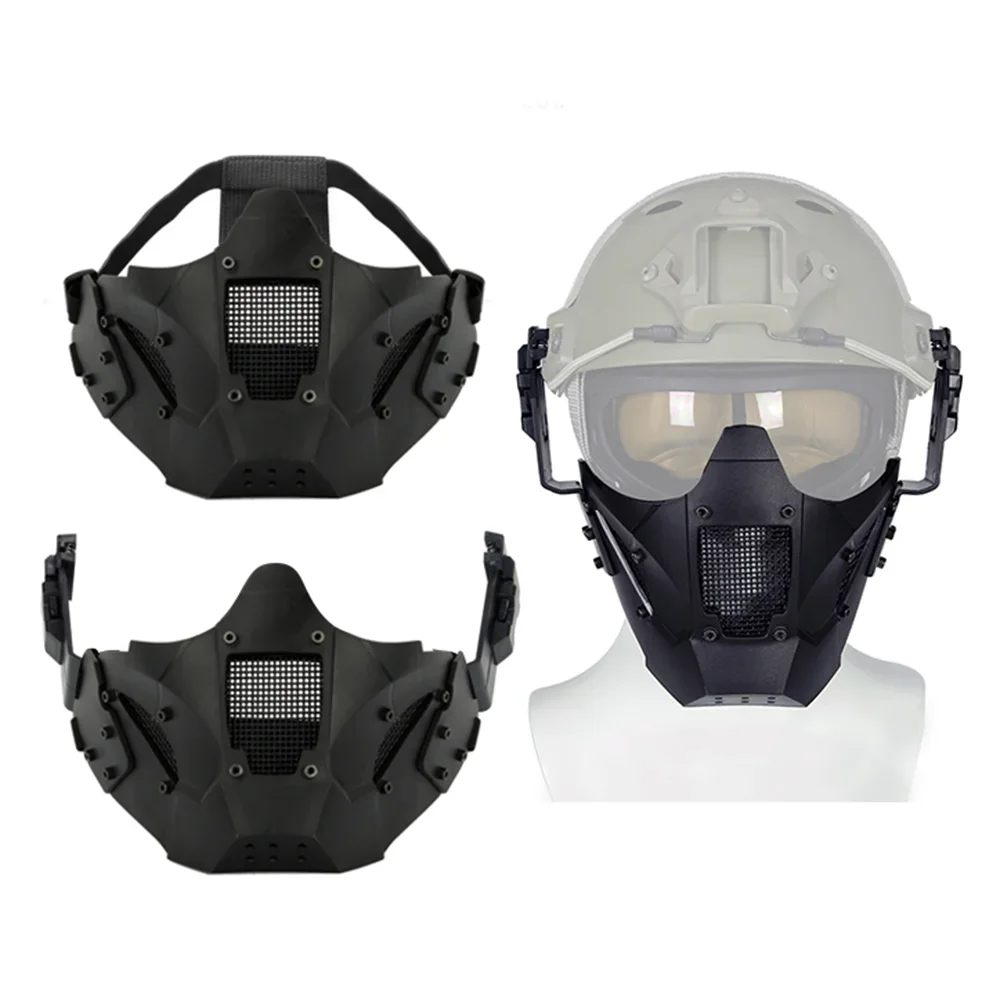 

Military Tactical Iron Warrior Mask Hunting Breathable Protective Half Face Mask Paintball Airsoft Accessories CS Wargame