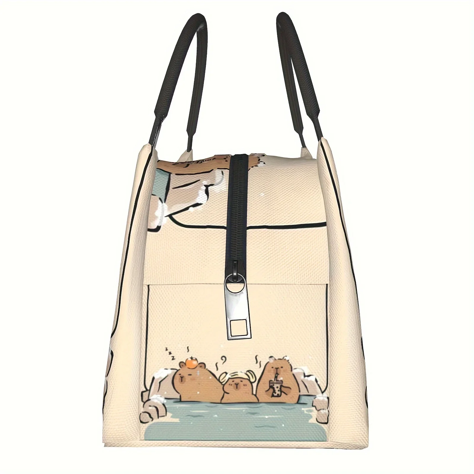 Capybara Pattern Portable Reusable Cooler Bag Insulated Lunch Bag for Camping Picnic Beach Suitable for Home