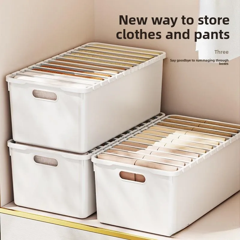 

Пластиковый органайзер для одежды, раздельные секции для хранения брюк и одежды, контейнер для хранения под кроватью