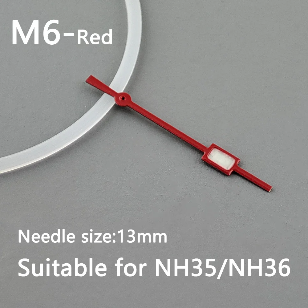 NH35 hands pointer Silver needle green luminous, Watch accessories,suitable for nh35 Second Hands nh36  movement M6