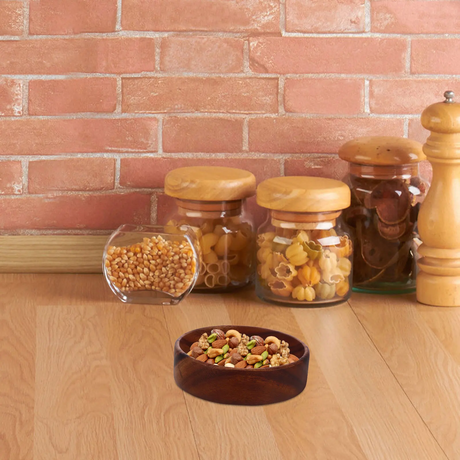 

Natural Solid Snack Lightweight Bowl Desktop Decorative Plate Rustic Wooden Dish For Home Small Appetizer Wood Fruit