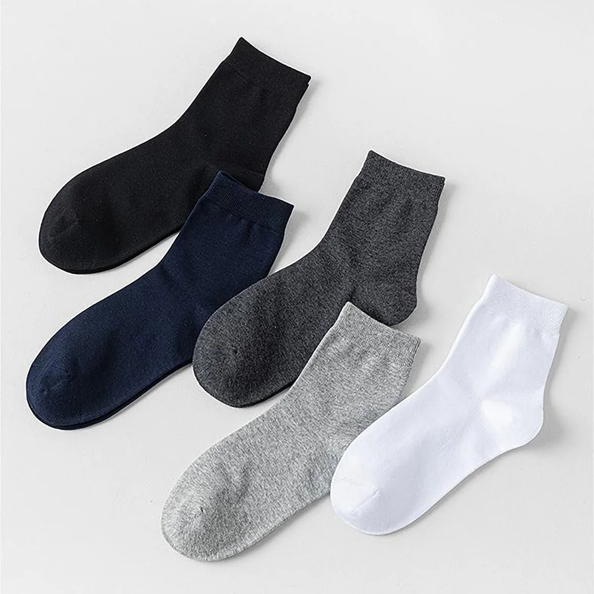 1/5 Pairs Men's Cotton Socks New Style Black Business Casual Male Sock Soft Breathable Summer Winter for Man Socks High Quality