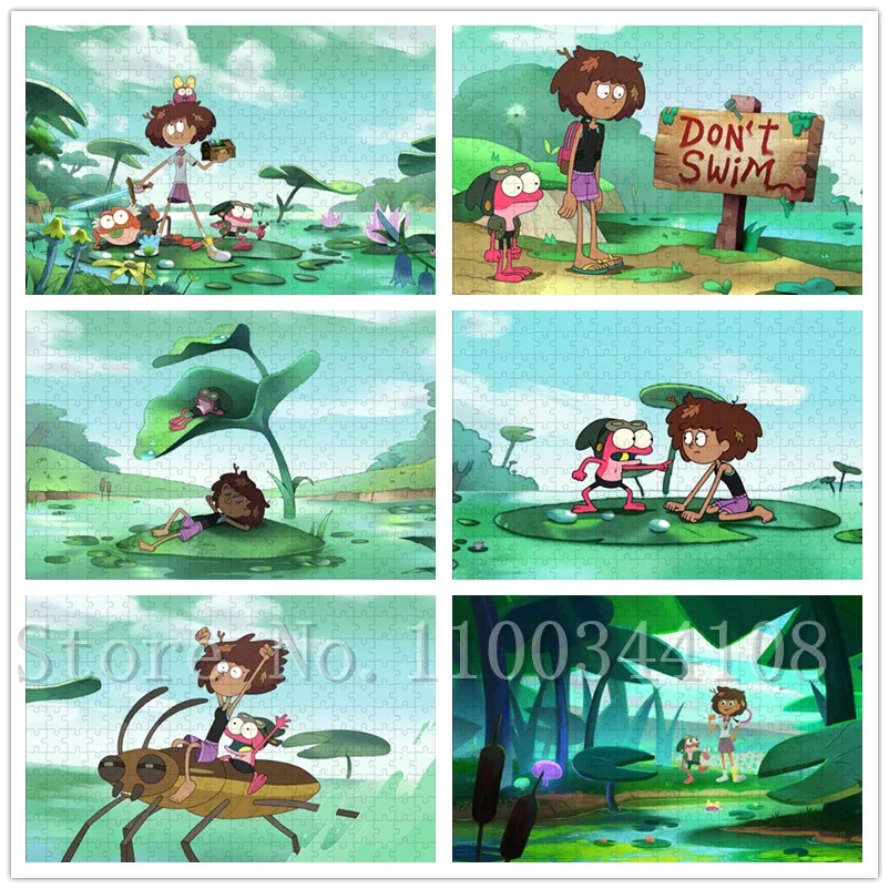 Disney Cartoon Jigsaw Puzzles Children Education Toys Amphibia TV Show Wooden Puzzles DIY Intelligence Game Toys