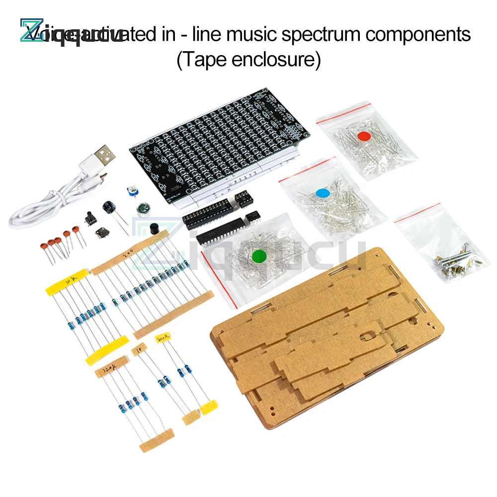 DIY Soldering Project Spectrum USB Mini Electronic Display Sound Activated Home Stereo Speaker DIY Kits for Leaning Soldering