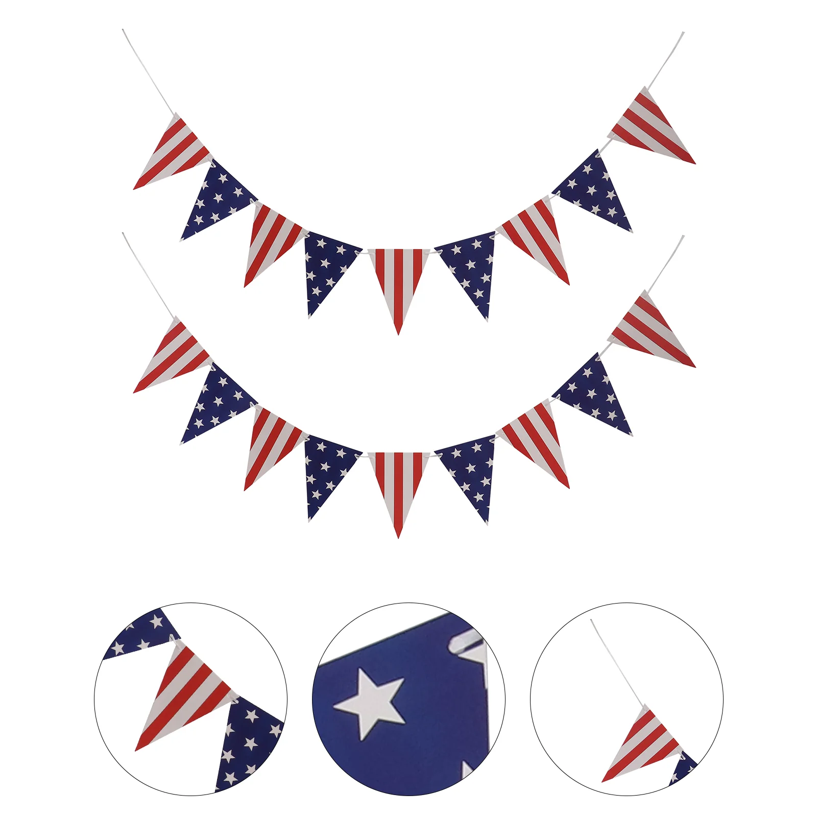 

2 Pcs Pull The Flag Independence Day Decor Celebration Banner Household Party Decoration Paper Banquet Flower Garland