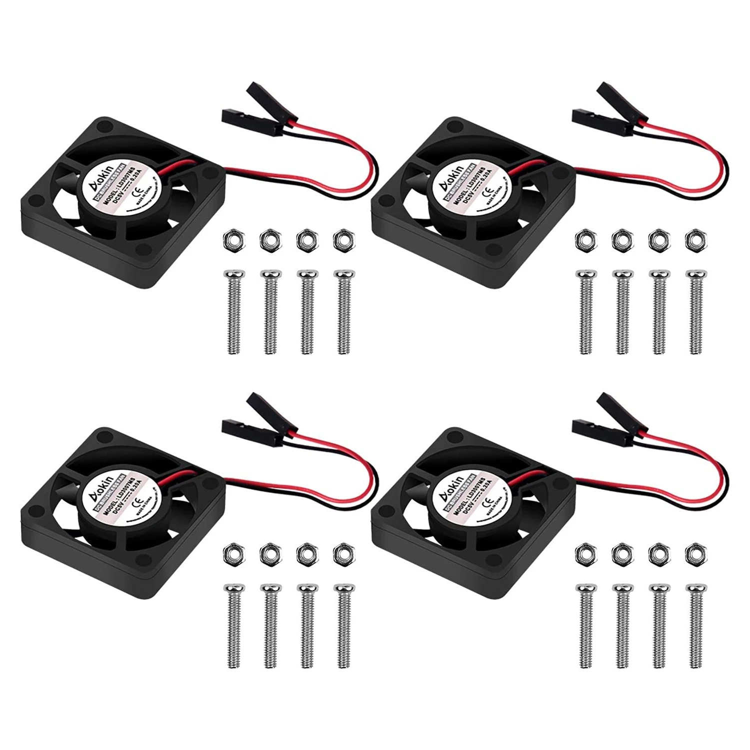 Cooling Fan 30 x 30 x 7mm DC 5V/3.3V Brushless CPU Cooling Fan with Screws for Raspberry Pi 4 B, Pi 3 B+, Pi 3 B, Pi 2 B