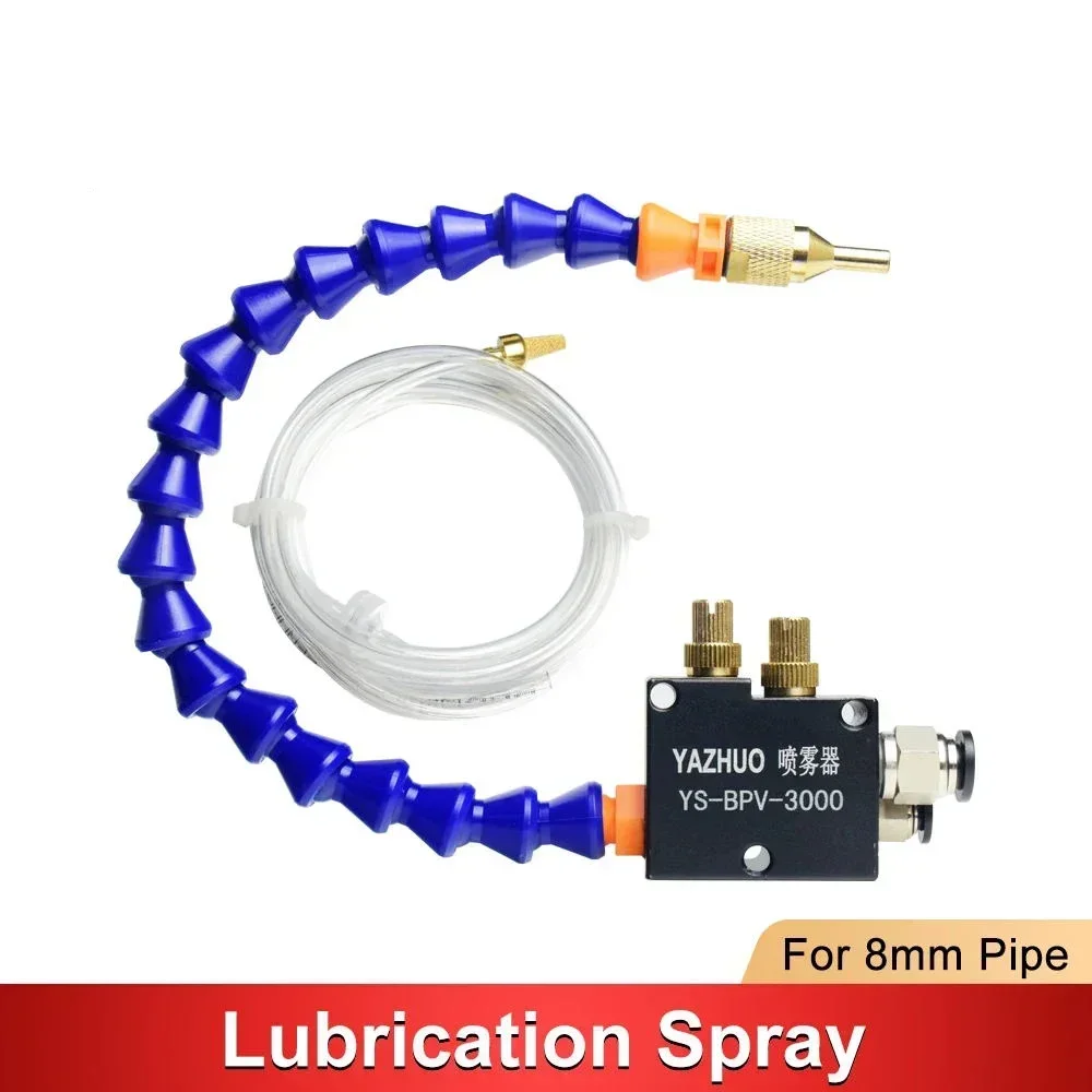 Engraving machine cutting cooling sprayer nozzle connected to PLC controlled atomization equipment set with 3 liter water tank