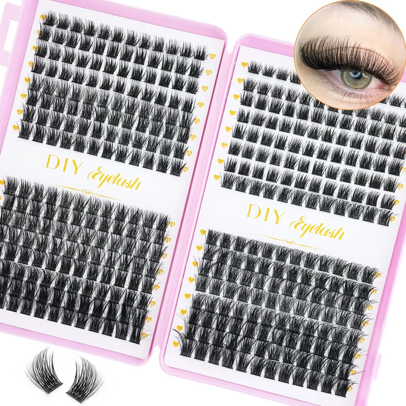 384PCS Eyelash Extension Book (with D-Curl Technology) – Ultra-Thick, Multiple Lengths Available, Easy-to-Apply-at-Home Makeu
