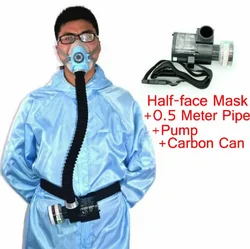 Workplace Safety Supplie respirator Protective Electric Constant Flow Supplied Air Fed Respirator System Full Face Gas Mask