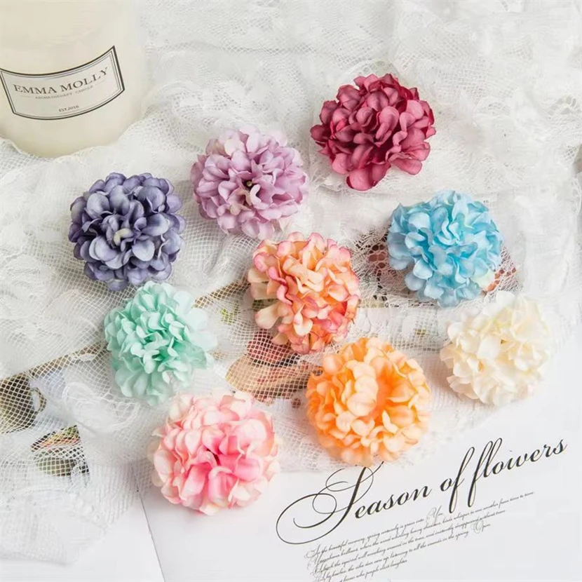 Artificial Flowers Ball Material Silks Carnation Wedding Decorative Wreath Festival Home Vases Table Bride Brooch DIY Gift Boxes