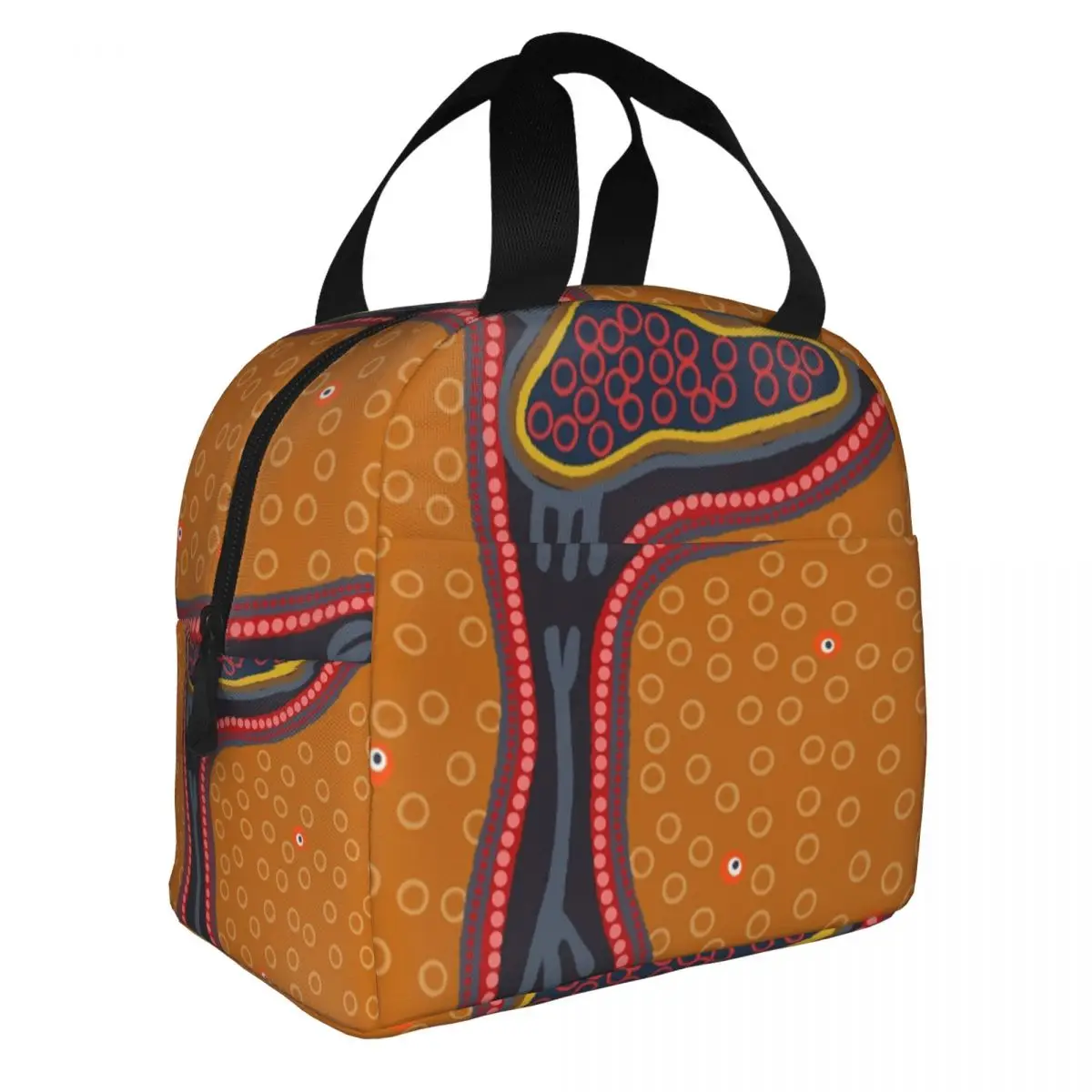 Abstract Tribal Map Lunch Bag Women Cooler Warm Insulated Lunch Boxes for School
