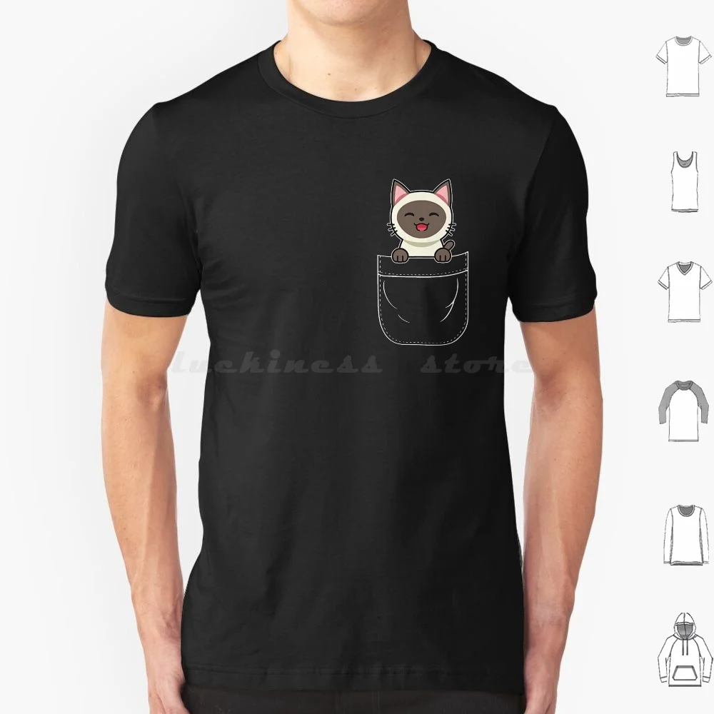 Cute Siamese Kitten Cat In Pocket T Shirt Men Women Kids 6xl Cute Siamese Kitten Cat In Pocket