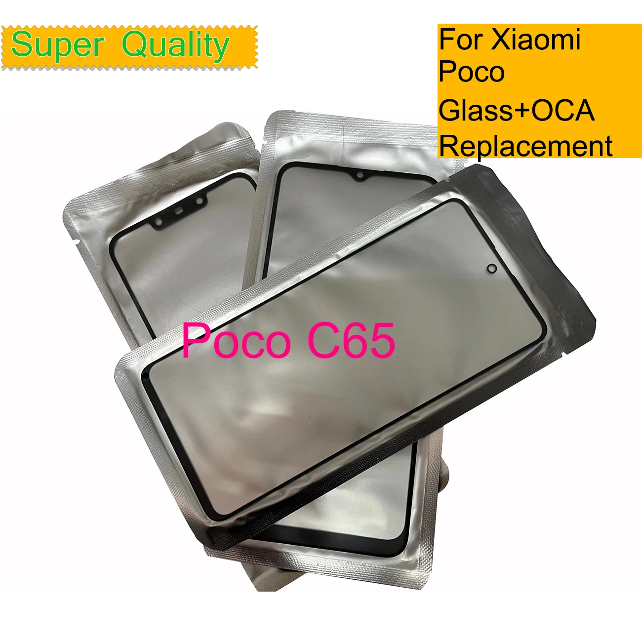 

10Pcs/Lot For Xiaomi Poco C65 Touch Screen Panel Front Outer Glass Lens For Poco C65 LCD Glass With OCA Replacement