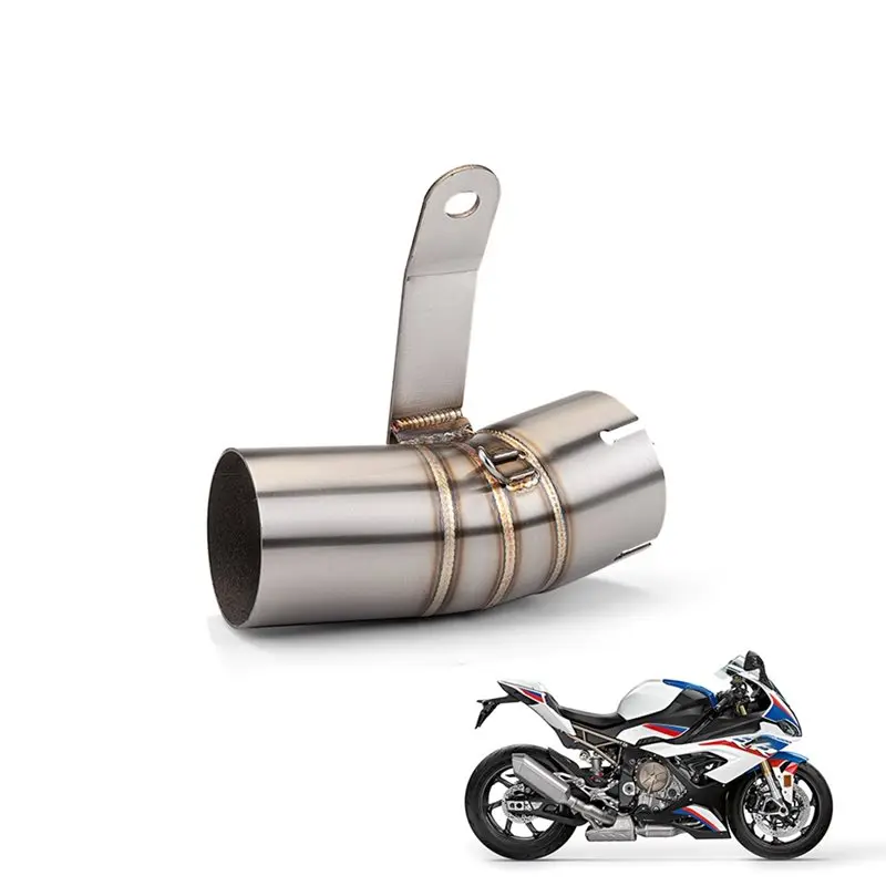 دراجة نارية العادم الانزلاق على الأنابيب 60 مللي متر الفولاذ المقاوم للصدأ لسيارات Bmw S1000rr 2020 2019 2021 2022 2023 2024 2025 تصميم منتصف الارتباط