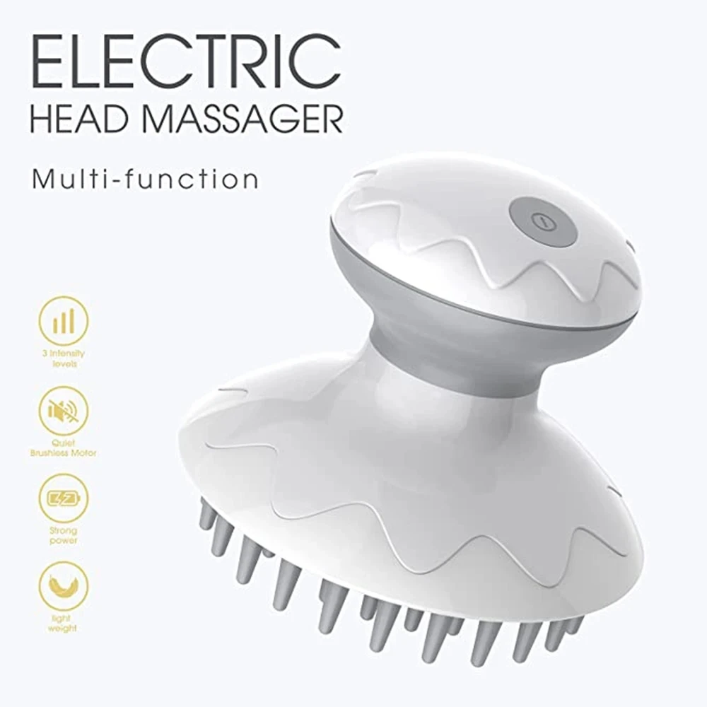 Electric Head Massager Anti-Static Scalp Massage 3 Vibration Modes Relief Stress Headache Hair Scrubber Brush Help To Hair Grow