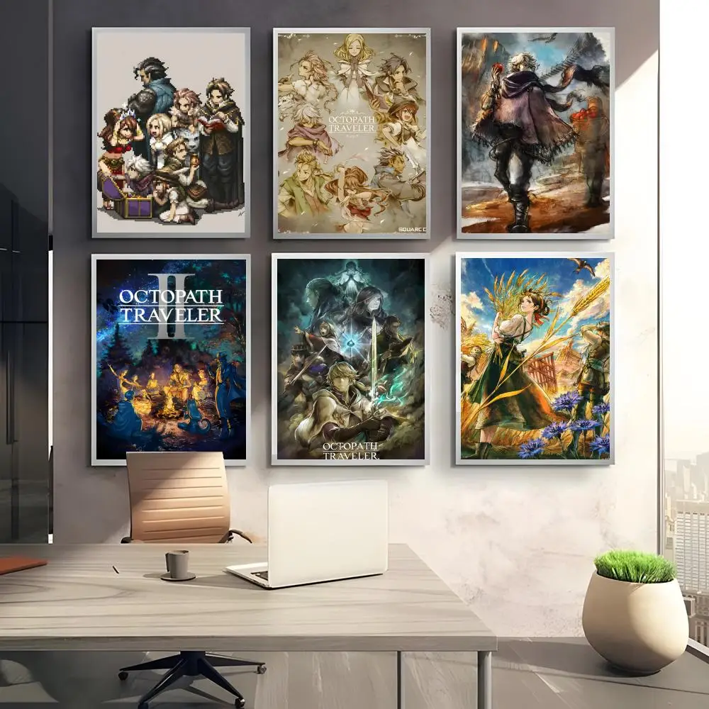 Póster de Octopath Traveler-s, pegatinas de póster de alta definición, regalos ideales para dormitorios y salas de estar