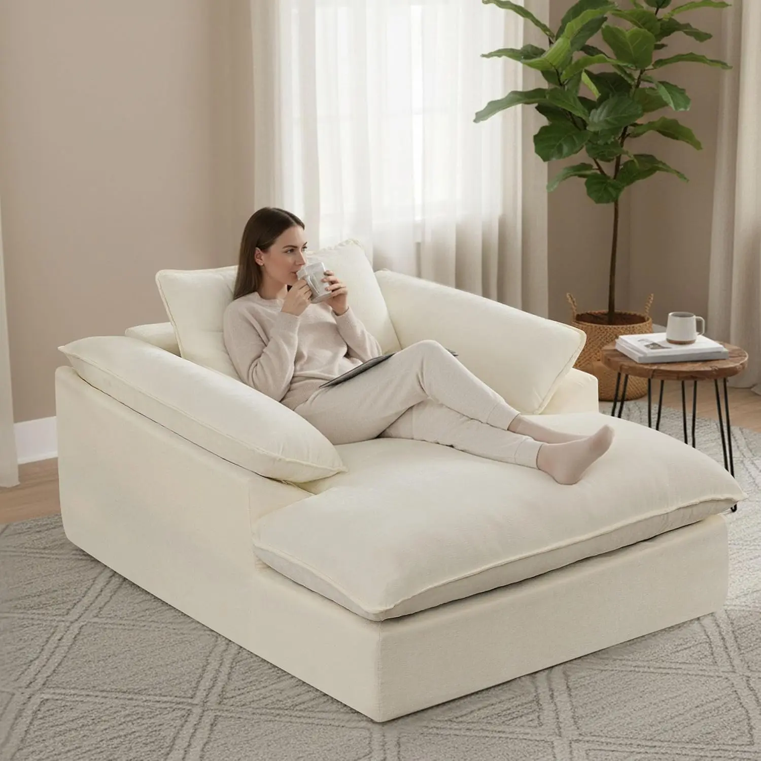 57" Oversize Chaise…