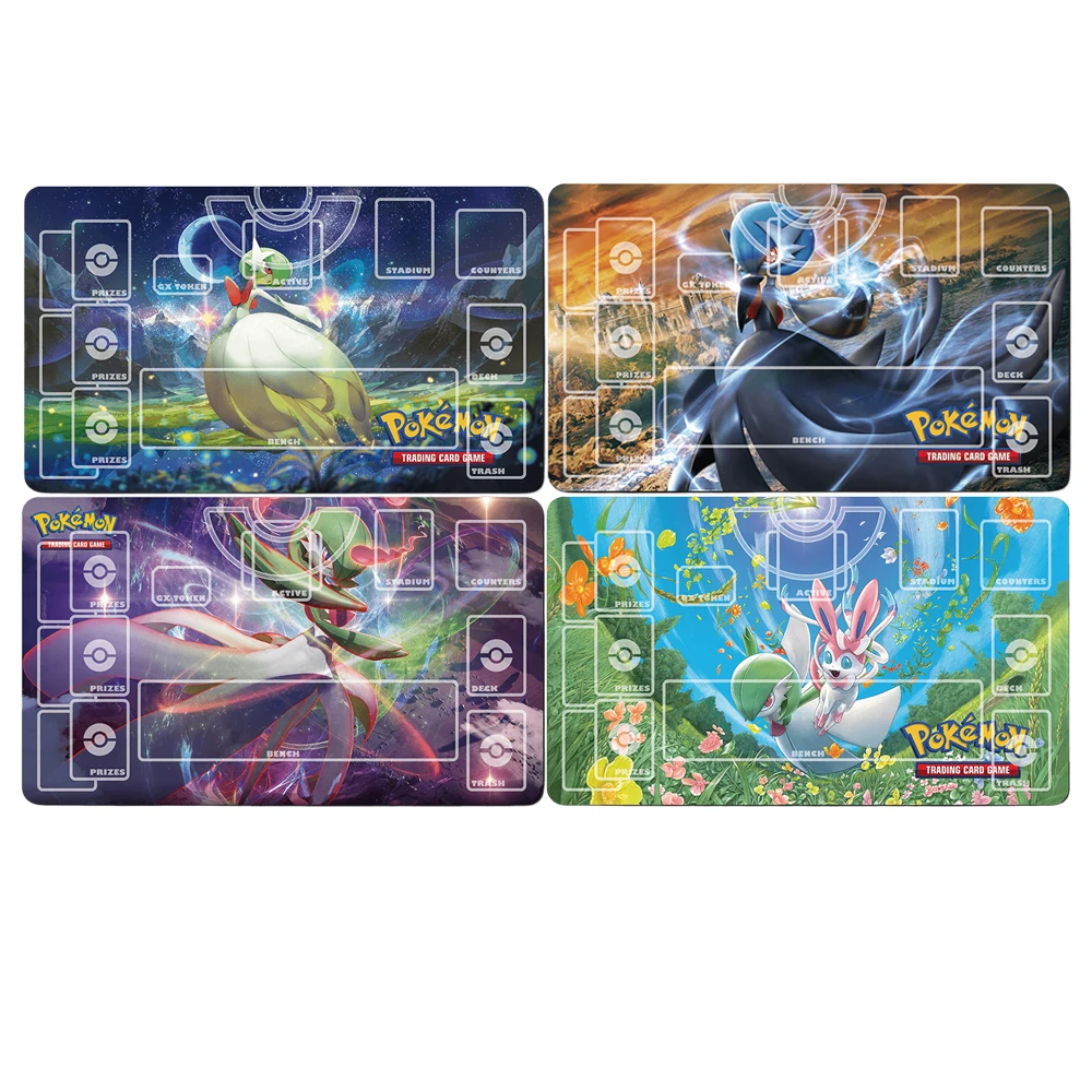 Anime Pokemon PTCG Gardevoir Sylveon Dedicated Game Battle Card Mat 600x350mm Single Player Anti-slip Game Battle Card Pad