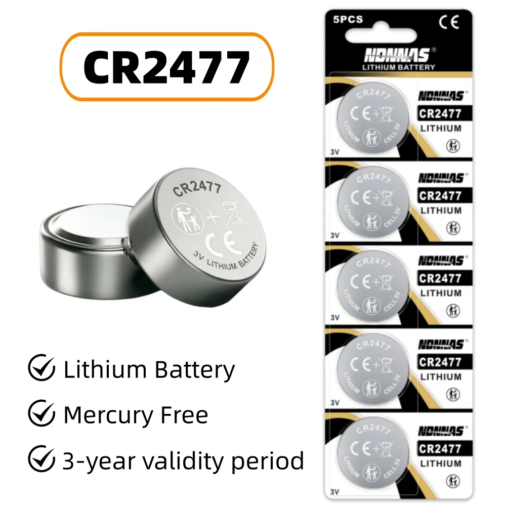 CR2477 3V Lithium Button Cell Battery 2-35PCS for Watch, Car Remote, Key Fob - DL2477 ECR2477 KCR2477 Replacement