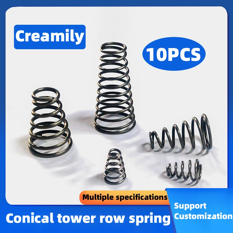 

Creamily 10PCS Taper Pressure Spring Tower Springs Conical Cone Compression Spring Spring Steel/Stainless Steel Pressure Spring