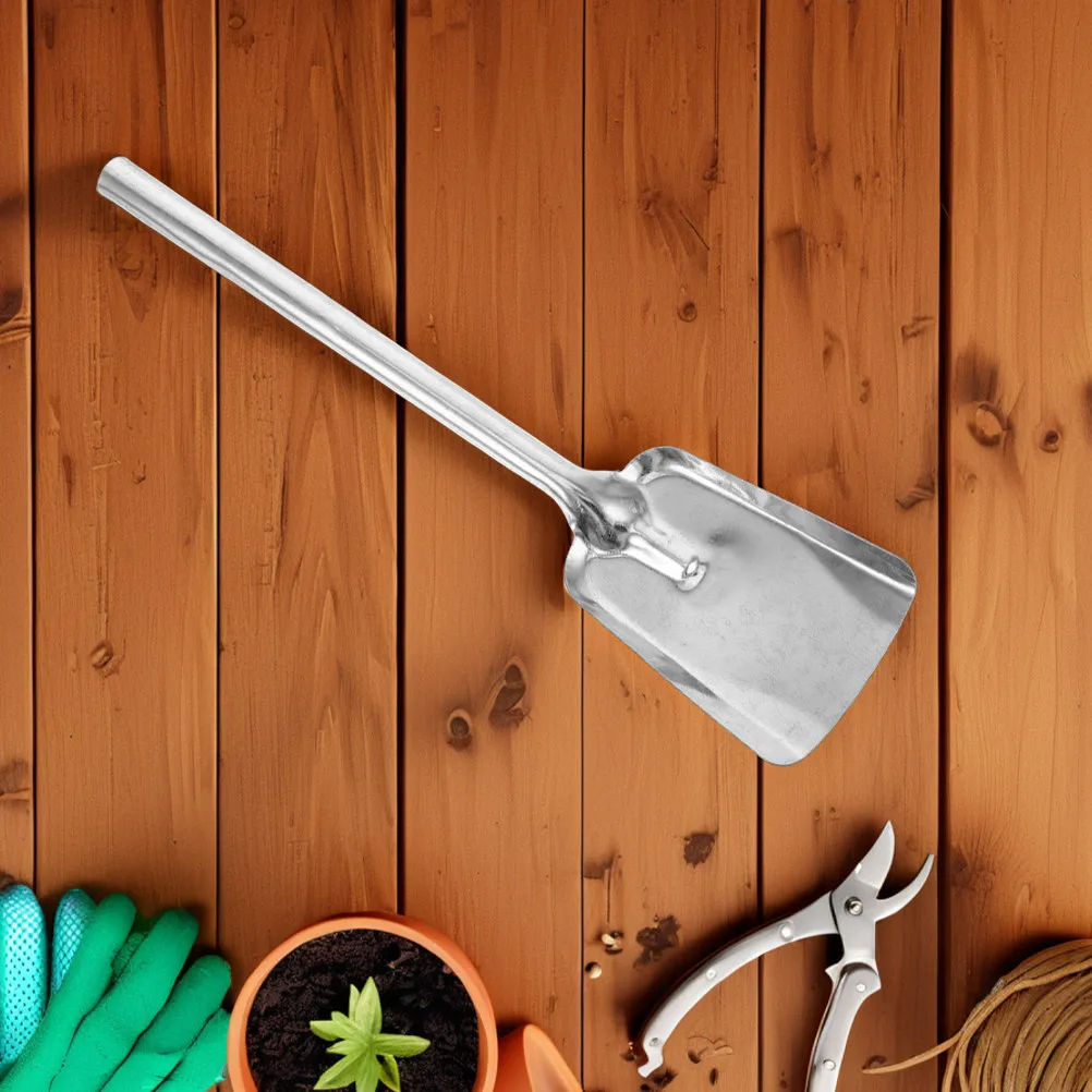 Heavy Duty Fireplace Ash Shovel Cast Iron Large Capacity for Coal Removal Bbq Charcoal Wood Stove Fire Pit Long Handle