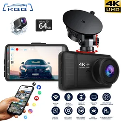 KQQ รถ Dash กล้อง 4 K สําหรับรถยนต์ Ront และด้านหลัง Dual เลนส์ Auto Car DVR WiFi ในตัวสนับสนุน WDR Night Vision 24H ที่จอดรถ