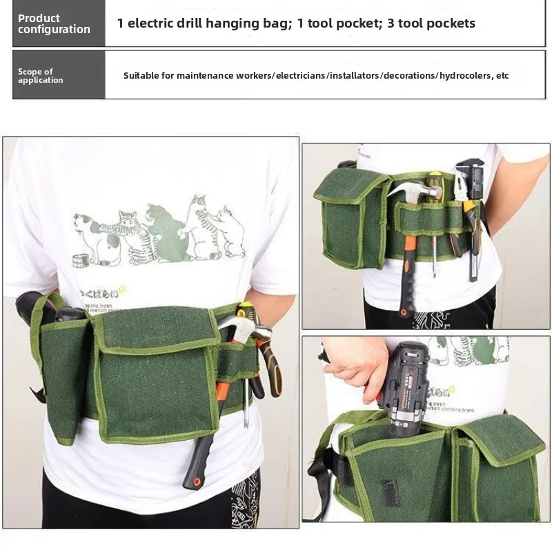 Elektriker-Werkzeugtasche für Männer, robust, langlebig, einfach zu reparieren, tragbare kleine Multifunktionstasche, Hardware-Aufbewahrungs-Werkzeugtasche