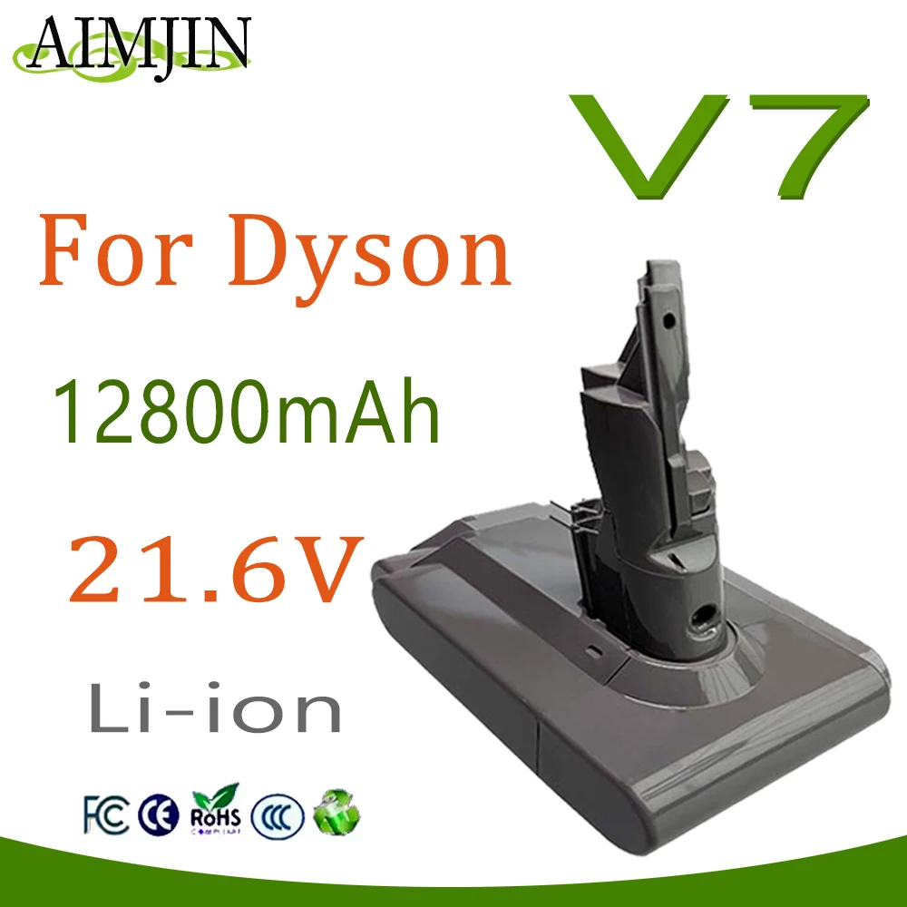 

Original 128000mAh 21.6V V7 Lithium Battery Replacement for Dyson Motorhead Pro Trigger V7 Animal Car + Boat Fluffy SV11 Battery