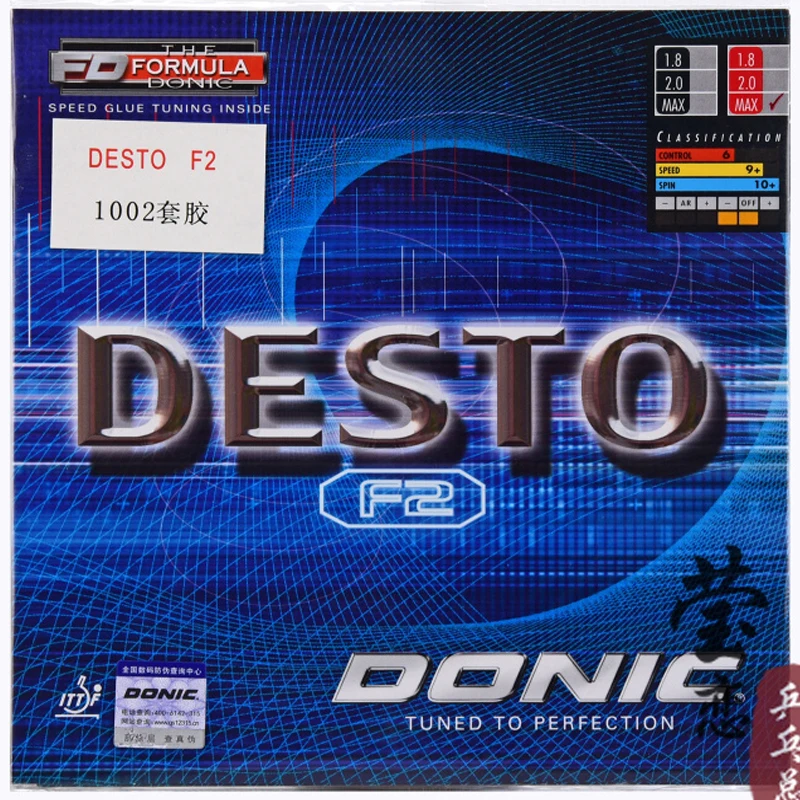 Donic-Table Tennis Rubber, Ping Pong Racket, Non-Skid, DESTO F2, F3, F4