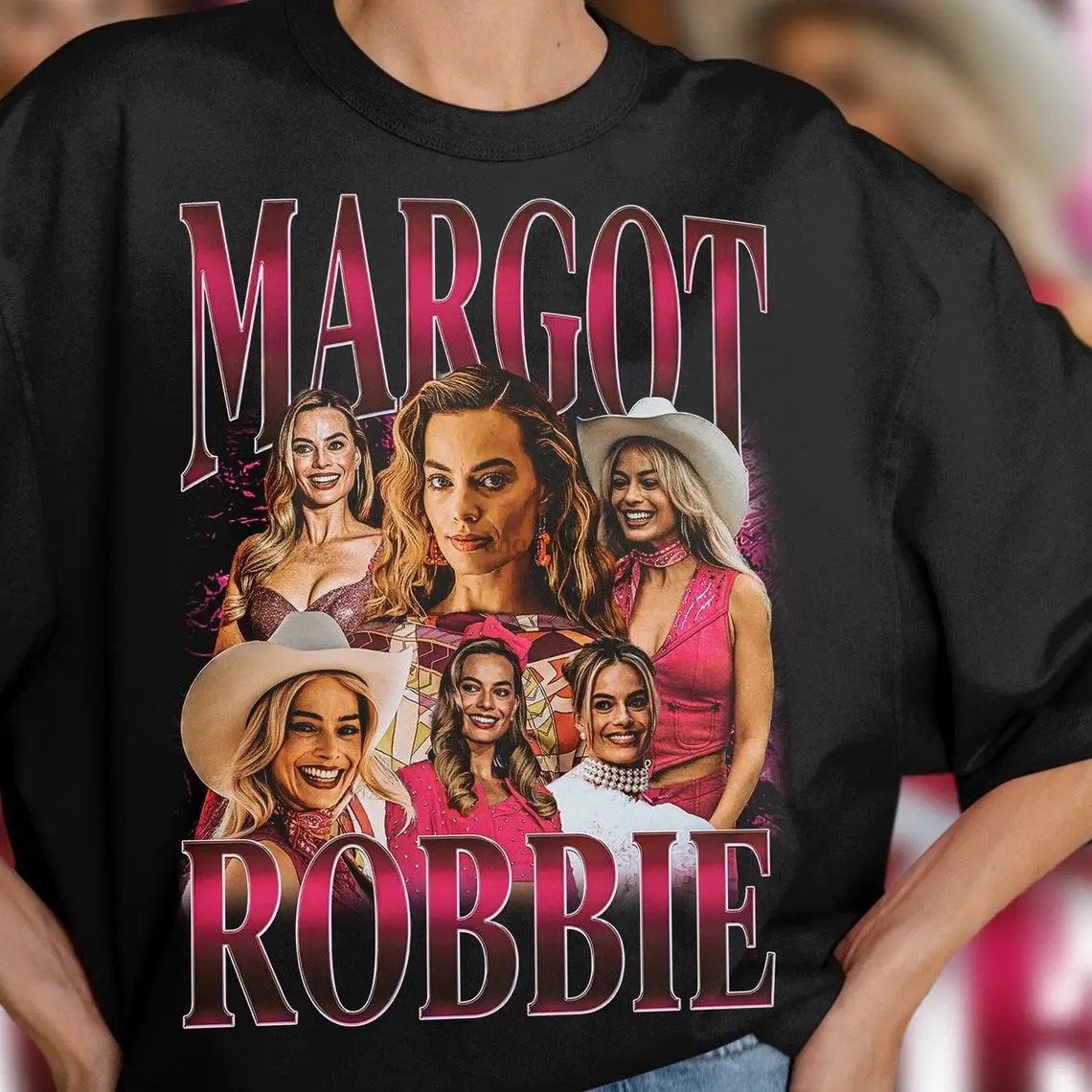 Limited Margot Robbie Vintage T-Shirt Graphic T-shirt Retro 90's Fans Homage T-shirt Gift For Women and Men