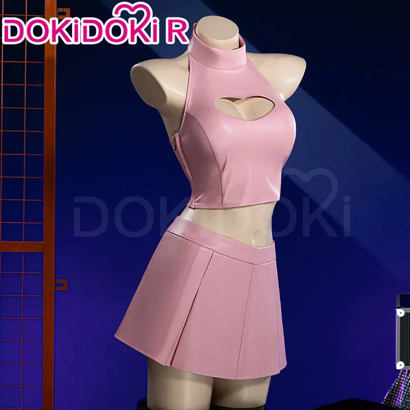 LQIN STOCK Misa Amanee Косплей Костюм Аниме【S-2XL】DokiDoki-R Женское Милое Розовое Кожаное Платье Миса Косплей Плюс Размер