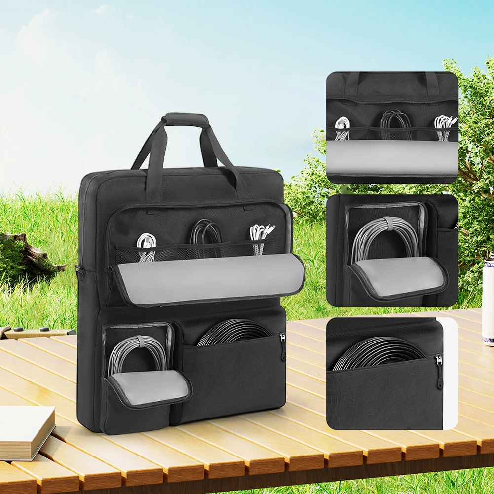 Solar Panel Storage Bags Waterproof Solar Board Protective Handbag Large Capacity for Portable Solar/BLUETTI 100W & 200W