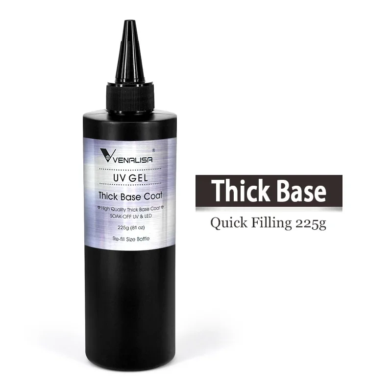 Venalisa Long Wear Tempered Top Coat Reinforce Gel-Nachfüllpaket Soak Off UVLED-Nagelgellack Großes Volumen 225 g/30 ml Basisgel
